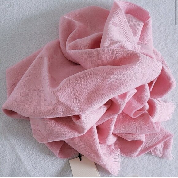 GUCCI Pink GG WOOL JACQUARD Logo Scarf Womens Size 45 cm x 195 cm - New - Auth - Picture 9 of 11